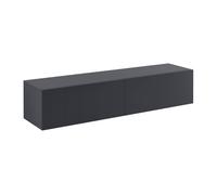 [en.casa] Armario de Pared Evaton Mueble de TV Mural Armario Flotante con 2 Compartimentos Consola de Entretenimiento Multimedia 140 x 33 x 30 cm - Gris Oscuro Mate