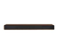 Mueble de TV de pared móvil, consola multimedia estrecha de madera maciza con almacenamiento, diseño minimalista para espacios de vida (nogal negro, ajustable 24-160 cm)