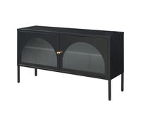 Mueble de tv karlskrona con 2 puertas acero 115x35x64cm - negro [en.casa] 64 cm