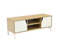 Mueble de tv kerrköndam con compartimentos 120x40x46 cm - roble/ blanco [en.casa]