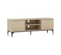 Mueble de tv kistiandi 2 puertas 140x40x50 cm - roble claro [en.casa]