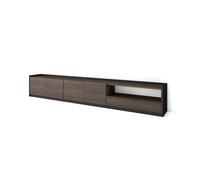 Mueble de tv kroma basik line 5 puertas con estante derecha roble oscuro 49,5x309,2x35 cm