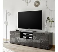 Mueble de TV MIRO de 2 puertas y 1 cajón, negro