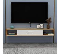 Mueble de TV montado en la pared Estante de pared Estante flotante Decodificador Enrutador Gabinete de almacenamiento multimedia Estante de exhibición Soportes para TV Consola de TV Gabinete de pared