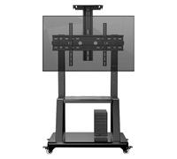 Mueble de TV Móvil, Mueble Television de Piso Resistente, Altura Ajustable, base de Mueble para TV para 32-120 pulgadas, Gabinete de TV Portátil con Ruedas, Pantallas Smartboard Movibles(32-75in)