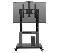 Mueble de TV Móvil, Mueble Television de Piso Resistente, Altura Ajustable, base de Mueble para TV para 32-120 pulgadas, Gabinete de TV Portátil con Ruedas, Pantallas Smartboard Movibles(40-86in)