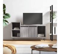 Mueble de TV, mueble de TV para salón, mesa de TV, soporte de TV de madera contrachapada gris Sonoma, 100 x 35 x 55 cm 02#