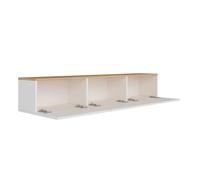 Mueble de TV suspendido con armarios de 150 cm, color blanco y madera Concept Usine