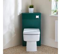 Mueble de WC de Esquina de Color Verde Oscuro - Completo con Inodoro Adosado Sandford y Descarga Cromada - Cluo