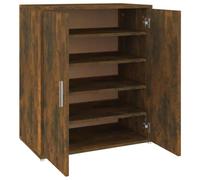 Mueble de zapatos de roble ahumado de 60 x 35 x 70 cm con puerta | Plástico de madera, resistente a la humedad, tablero estable, montaje en pared, para dormitorio y pasillo