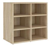 Mueble de zapatos Sonoma Roble 52,5 x 30 x 50 cm con 6 compartimentos | Plástico a base de madera, de pie o colgante, divisores ventilados, a prueba de humedad, antivuelco,