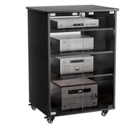 Mueble Equipo Hifi Con Ruedas de 5 Niveles Gabinete De Audio HiFi Moderno Altura ajustable Soporte Tocadiscos Soporte Altavoz para reproductor de CD para Sala de Estar, Sala de Cine, Estante, Oficina