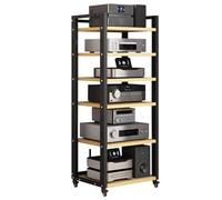 Mueble Equipo Hifi,Mesa Auxiliar con Ruedas,Mueble TV de 4/5/6/7 Niveles,Mueble Soporte Impresora Móvil de Madera y Metal Carro,Mesa Televisión,Estante de Almacenamiento,para Oficina Escuela Hogar(Bla