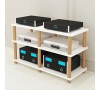 Mueble Equipo Hifi, Mueble Hifi, Estante De Gabinete De Torre Multimedia, Armario Para Componentes De Audio/vídeo De Alta Resistencia, Para Sala De Estar Y Estudio De Grabación(White,120x67cm/47.2x26.