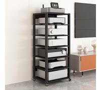 Mueble equipo hifi Torre De 3/4/5/6/7 Niveles Soporte Multimedia AV Con Altura Ajustable Y Rueda Giratoria De 360° AV Torre de Rack de Audio Para Casa/Oficina/Sala De Grabación - Negr(7 Layers)