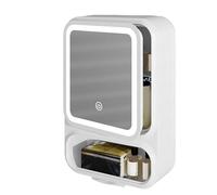 Mueble espejo de baño genérico - espejo de baño con almacenamiento integrado, iluminación LED regulable, estantería antiniebla moderna para productos de cuidado y accesorios de ducha