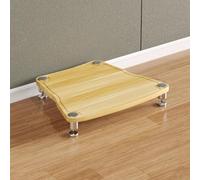 Mueble esquinero para consola multimedia de nogal con estantes abiertos, robusto soporte AV para tocadiscos y equipos de cine en casa, diseño que reduce el ruido para almacenamiento en la sala de es