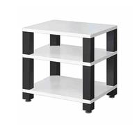 Mueble esquinero para TV de 4 niveles, elegante gabinete de medios blanco que ahorra espacio, almacenamiento de audio y vídeo, perfecto para cine en casa y sala de estar, amplio almacenamiento para