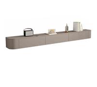 Mueble flotante de madera maciza con cajones y puertas, elegante solución de almacenamiento para televisores de 55/65/75/80/90 pulgadas (color caqui, 200 x 20 x 24 cm)
