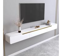 Mueble Flotante Para TV Completamente Ensamblado, Centro De Entretenimiento De Pared, Consola Multimedia Moderna Con Almacenamiento Oculto, Mueble Para TV De Gran Capacidad(Blanco,120x24x20cm)