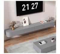 Mueble Flotante para TV con Estante De Almacenamiento, Centro De Entretenimiento De Madera, con Parte Trasera Hueca Y Orificio Superior, Mueble De TV De Pared(Grey,280cm)