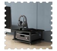 Mueble HiFi, Mueble Equipo Hifi, Estante for estéreo/video de 2, 3 y 4 niveles, soporte for medios, estantes for consola de juegos, gabinete for componentes(Black,2 Tier)