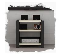 Mueble HiFi, Mueble Equipo Hifi, Estantes de almacenamiento multimedia de esquina for consola de juegos de 2, 3 y 4 niveles(White,60x52x52cm(3 Tier))