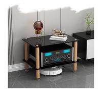 Mueble HiFi, Mueble Equipo Hifi, Gabinete de almacenamiento estéreo con soporte for medios y componentes de alta resistencia(Black,2 Tier)