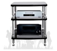 Mueble HiFi, Mueble Equipo Hifi, Gabinete estéreo con soporte for medios de 1, 2, 3 y 4 capas, rack de componentes(59x49x63cm)