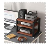 Mueble HiFi, Mueble Equipo Hifi, Soporte de escritorio pequeño for almacenamiento en casa, oficina o sala de juegos(Teak,3Tier-L45cm)