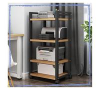 Mueble HiFi, Mueble Equipo Hifi, Soporte for equipos de música de 3/4 niveles con estantes ajustables y abierto(Black+walnut,4 Tier-100cm)