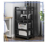 Mueble HiFi, Mueble Equipo Hifi, Soporte for equipos de música de 3/4 niveles con estantes ajustables y abierto(Black+black,4 Tier-100cm)