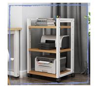 Mueble HiFi, Mueble Equipo Hifi, Soporte for equipos de música de 3/4 niveles con estantes ajustables y abierto(White+walnut,3 Tier-80cm)