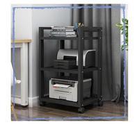 Mueble HiFi, Mueble Equipo Hifi, Soporte for equipos de música de 3/4 niveles con estantes ajustables y abierto(Black+black,3 Tier-80cm)