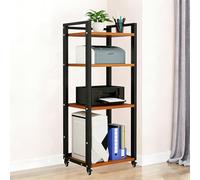 Mueble hifi para equipo de musica con ruedas - Moderno gabinete estéreo con estantes ajustables para equipos de audio y video - Estantería multimedia para salas de estar, ofi B 4-Tier(A): 50×40×140cm