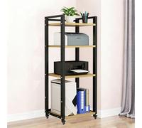 Mueble hifi para equipo de musica con ruedas - Moderno gabinete estéreo con estantes ajustables para equipos de audio y video - Estantería multimedia para salas de estar, ofi A 4-Tier(A): 60×40×140cm