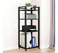 Mueble hifi para equipo de musica con ruedas - Moderno gabinete estéreo con estantes ajustables para equipos de audio y video - Estantería multimedia para salas de estar, ofi C 4-Tier(A): 60×40×140cm