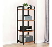 Mueble hifi para equipo de musica con ruedas - Moderno gabinete estéreo con estantes ajustables para equipos de audio y video - Estantería multimedia para salas de estar, ofi B 4-Tier(B): 60×40×140cm