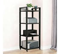 Mueble hifi para equipo de musica con ruedas - Moderno gabinete estéreo con estantes ajustables para equipos de audio y video - Estantería multimedia para salas de estar, ofi C 4-Tier(B): 60×40×140cm