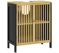 Mueble HOMCOM para baño bajo lavabo, 2 puertas con estante ajustable, armario para lavabo 60x30x70 cm