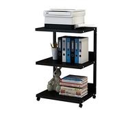 Mueble Impresora Soporte for impresora Estante for de servicio pesado tipo piso 3 niveles Administrador archivos móvil for el hogar con ruedas organizador for copiadora Cajonera Escritorio(A)