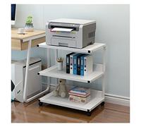Mueble Impresora Soporte for impresora Estante for de servicio pesado tipo piso 3 niveles Administrador archivos móvil for el hogar con ruedas organizador for copiadora Cajonera Escritorio(B)