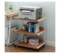 Mueble Impresora Soporte for impresora Estante for de servicio pesado tipo piso 3 niveles Administrador archivos móvil for el hogar con ruedas organizador for copiadora Cajonera Escritorio(C)