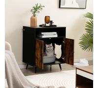 Mueble Moderno para de Arena para Gatos, para Baño de Gato con Entrada, Compartimento Abierto, Gabinete de Madera para Muebles de Gato, en Interiores 60 x 45 x 75 cm