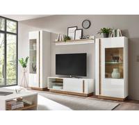 Mueble Modular de Pared Clair 4-teilig Blanco Brillo Grandson Oak sin Tiradores