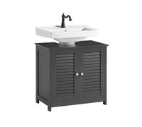 Mueble para debajo del lavabo armario de baño de suelo 2 estantes y 2 puertas gris oscuro 60 x 35 x 58 cm frg237-ii- dg sobuy