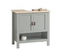 SoBuy Mueble para Debajo del Lavabo - Armario de Baño de Suelo Compartimento Abierto y Hueco para sifón Gris Claro 60x30x60 cm BZR69-HG