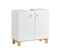 Mueble para debajo del lavabo armario de baño de suelo con 2 puertas y estante 60 x 30 x 60 cm blanco bzr92-w sobuy 60 cm