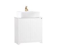 Mueble para debajo del lavabo sobuy bzr108-w con 2 puertas blanco 60 cm