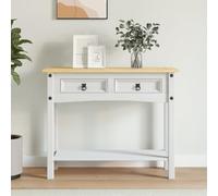 Mueble para el hogar, mesa consola de pino mexicano, gama corona, color blanco, 90 x 34,5 x 73 cm, muebles